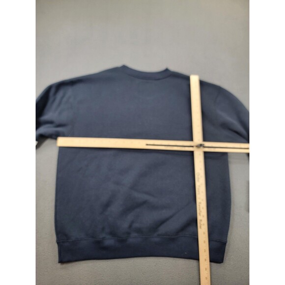 Seattle Sweatshirt Mens XL Navy Blue Fleece Crewneck Pullover Striped Sleeves - Picture 8 of 11